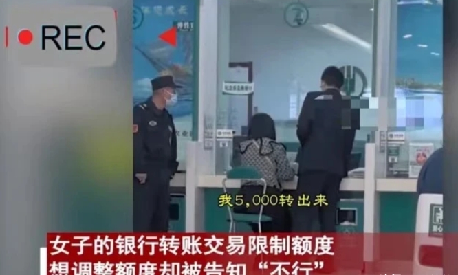 “终于有人怼银行了！”女子被限额去银行调整被拒，怒拍桌子要把钱全部取走，不料银行