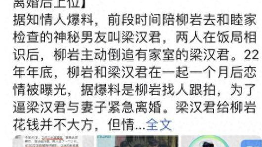 曝45岁柳岩豪门梦碎，逼男友离婚，男方欠债百万，更多内幕被曝