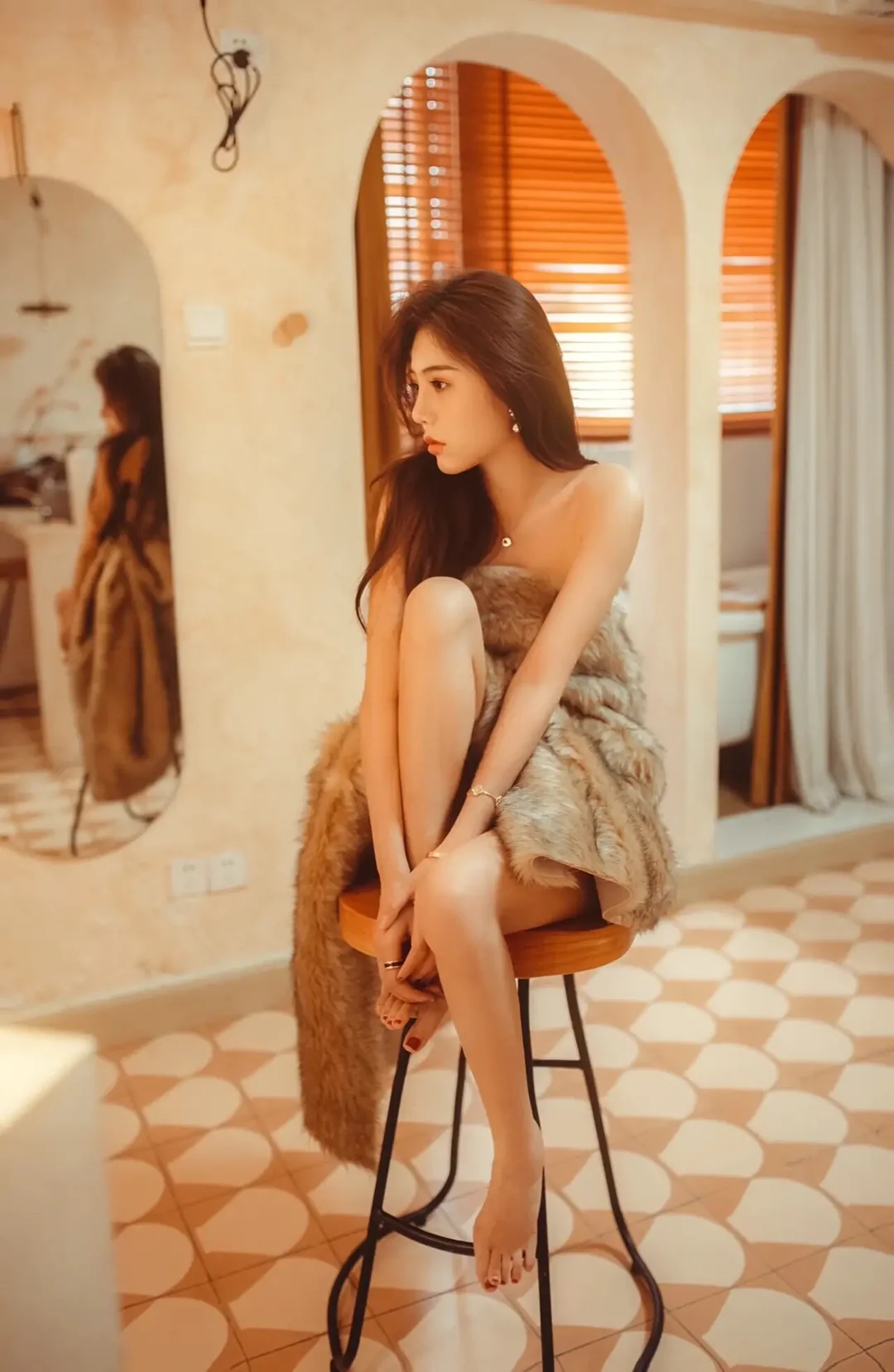 美女你这穿的是毛毯吗？