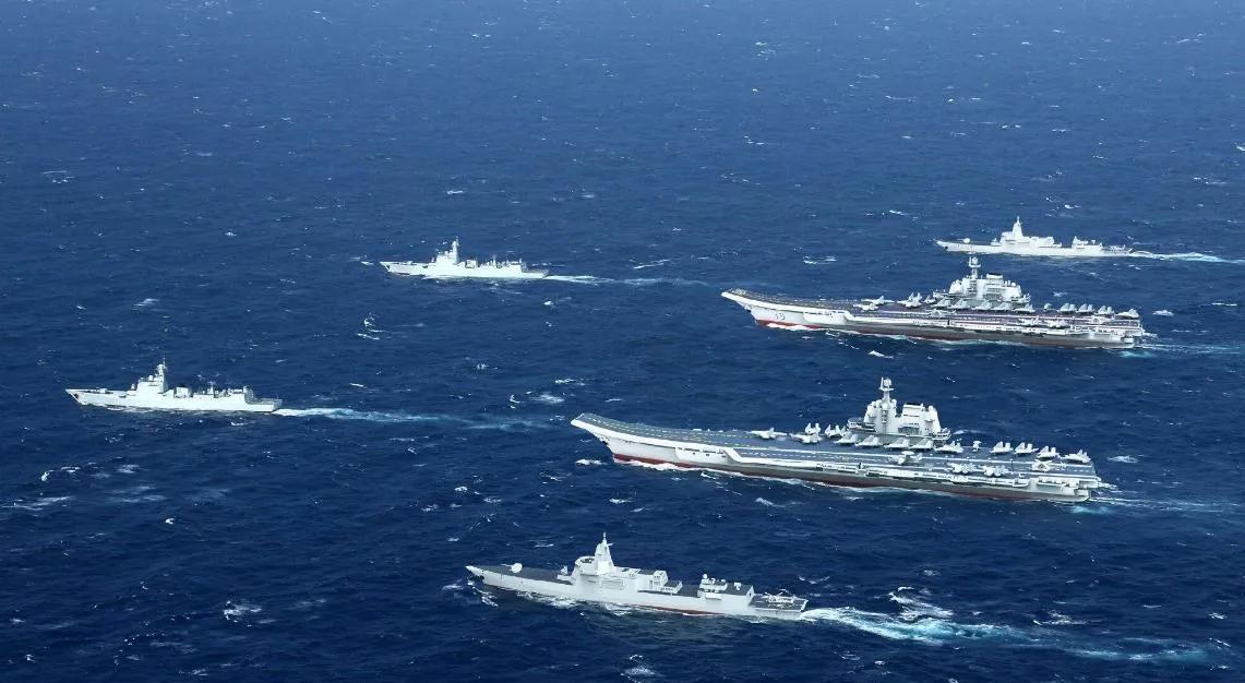 美国不止一次把两个航母打击群开进南海，本月美国的”卡尔文森”航母、法国的“戴高乐