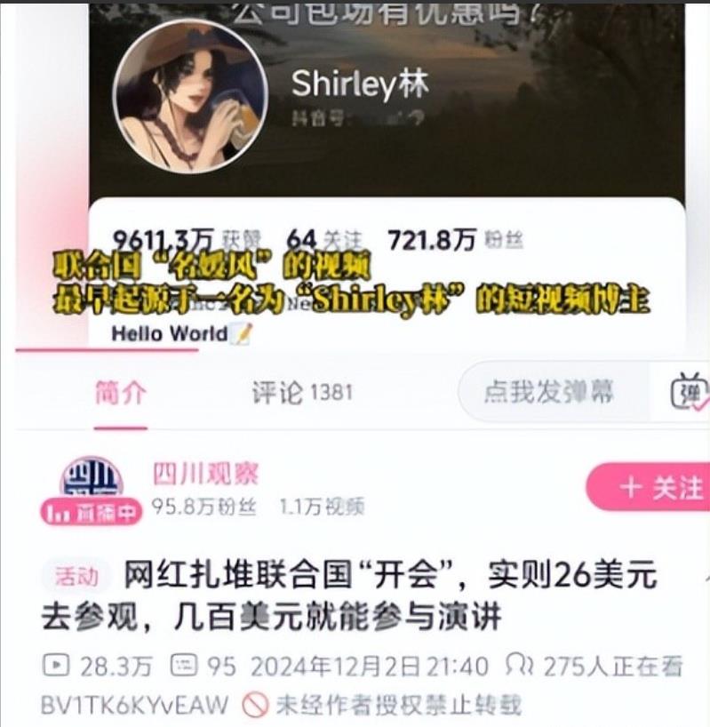 近日，有这么一位网红，上一秒还在联合国开会、演讲，下一秒就落到了全网群嘲的地步，
