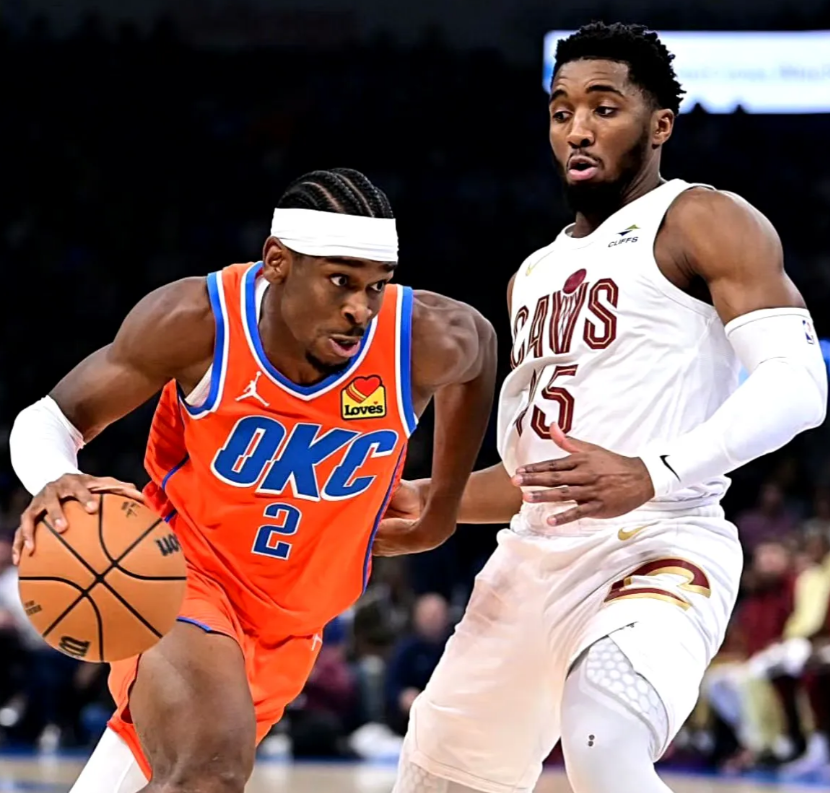 雷霆和骑士2次交手，米切尔和亚历山大完全不是一个级别的球员

2场交手下来，亚历