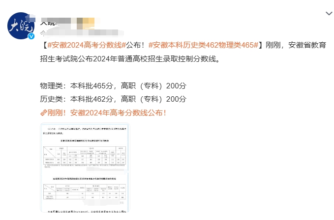 安徽本省虽然有一所985中科大，但招生数量一直没有突破2000人，在安徽的录取数