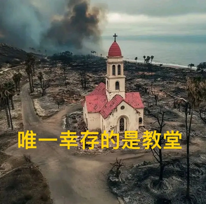 “实锤，加州大火就是上帝放的，这张照片就是证据”美国网友看到照片后，不得不怀疑，