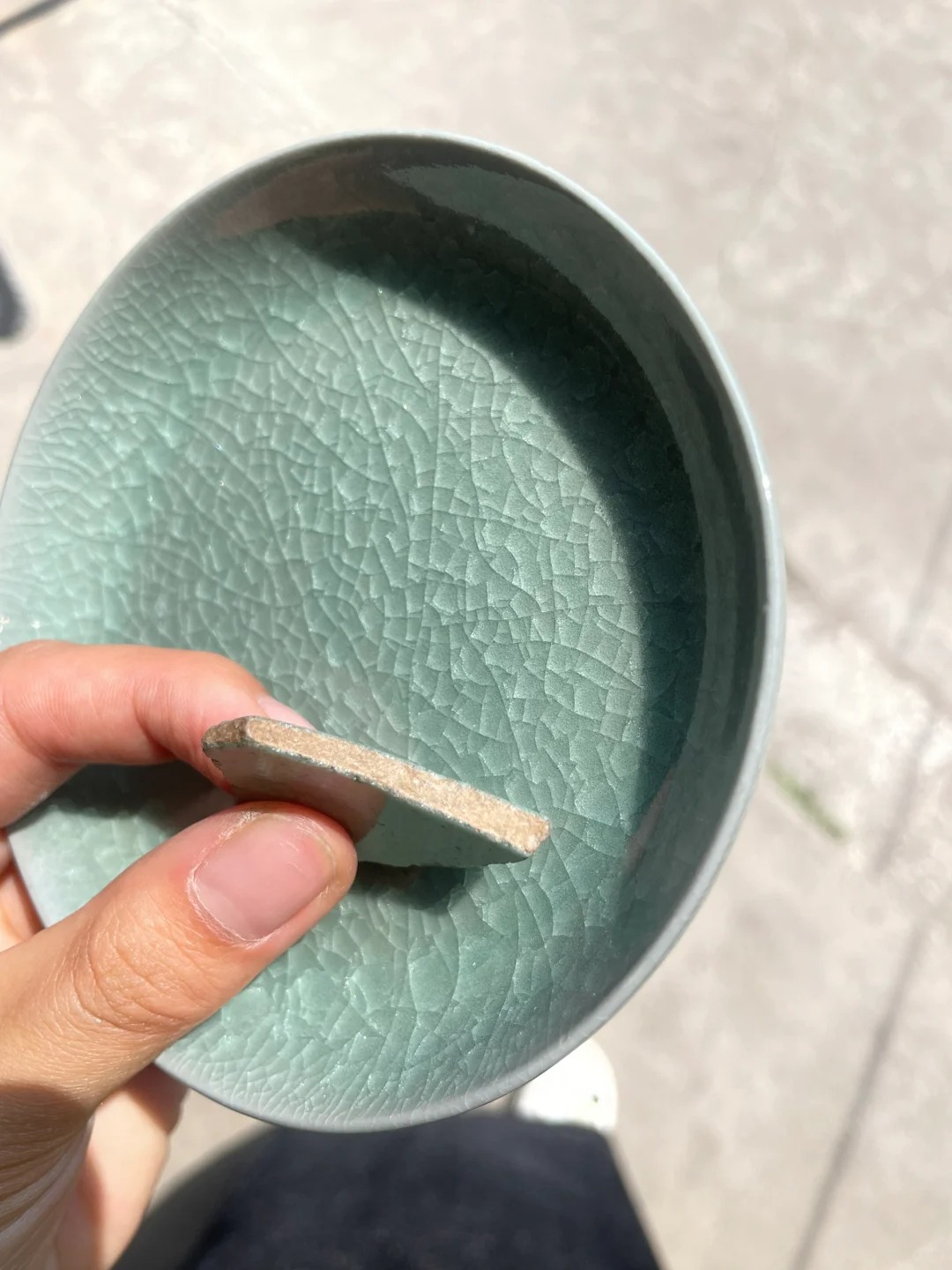 只研发更接近于北宋时期的釉水
图中就是在清凉寺出土的北宋时期碎片，相似度家人们自
