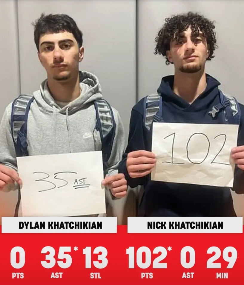 真是活见久了，美国高中联赛惊现兄弟俩单场102分和35助攻！

近日，在美国加州