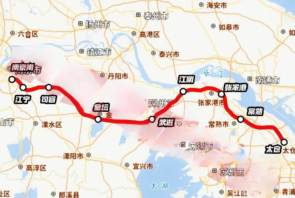 论有钱，还是江苏，为了县级城市特意修了一条南沿江高铁！

南沿江高铁，沿线几乎是