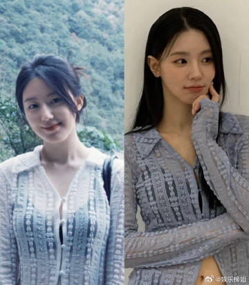 #赵美延叶舒华撞衫# 赵美延叶舒华穿同一件衣服，美女们感情好好哦，日常共享衣柜，