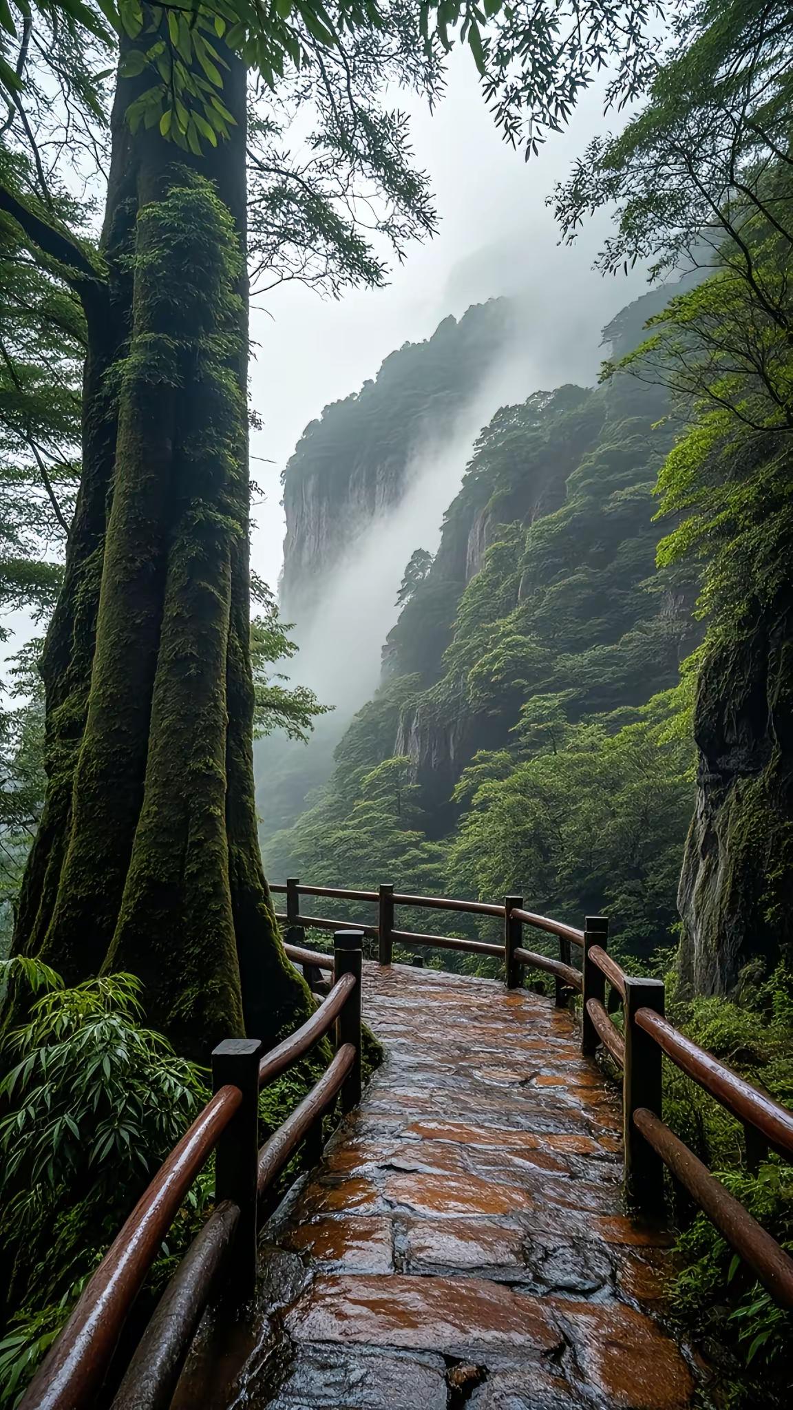 云雾缭绕人间仙境