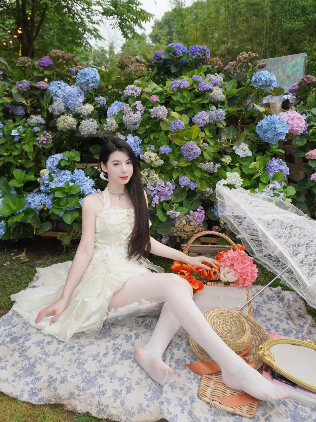 绣球花配田园小清新真好看