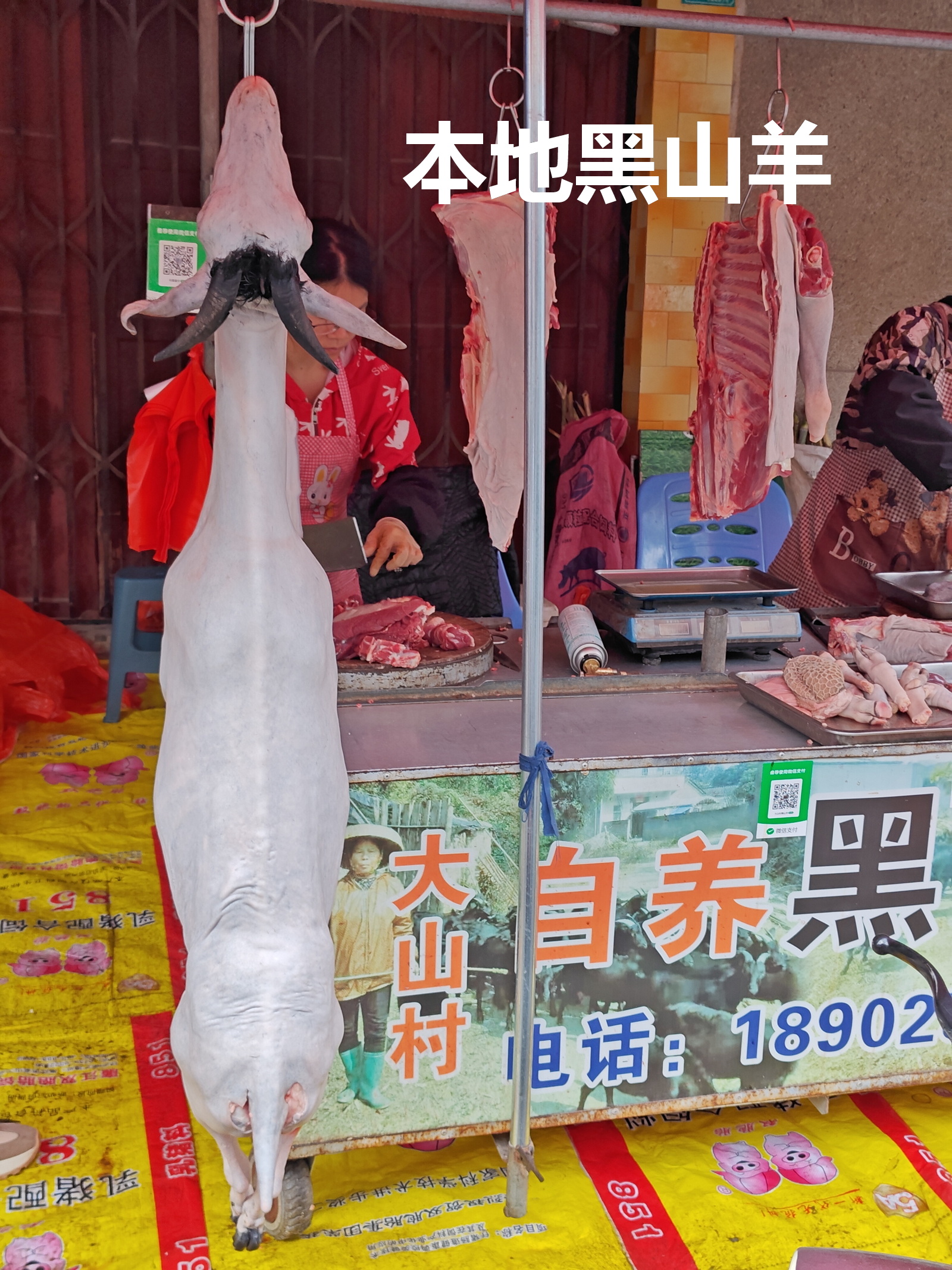 年初五，市场随拍：1、本地黑山羊，2、炒簸箕炊、炒猪肠粉，3、簸箕炊和厚粉仔，4