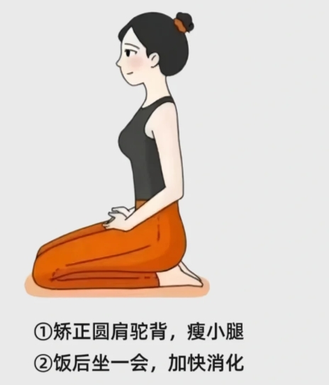 金刚坐是日常生活中最容易做到的一个动作，体式好处多多，饭后坐一会可以促消化。