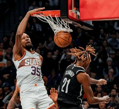 杜兰特24分8篮板，太阳大胜篮网，NBA常规赛，太阳客场挑战篮网，这场比赛杜兰特
