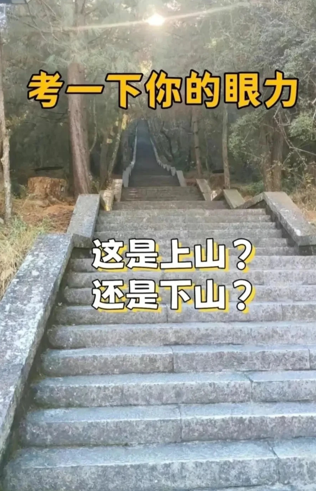 考一考你的眼力！这到底是上山呢！还是下山？