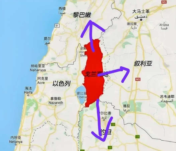 以色列已经彻底占领了全部的戈兰高地，以色列在中东地区已处在不败之地，从前几次中东