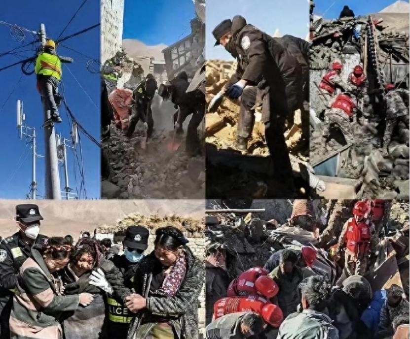 “有一种速度叫中国救援！”2025年1月7日，四川日喀则市定日县发生6.8级地震
