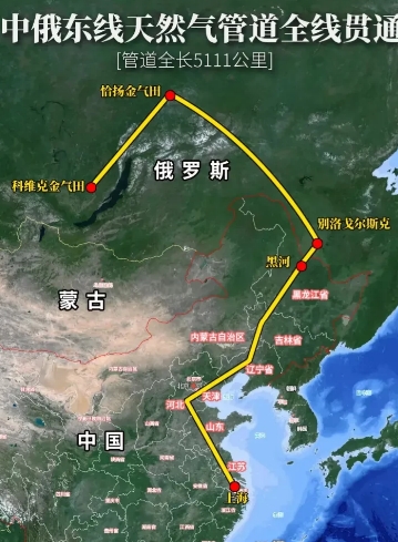 快报！快报！
中俄天然气管道发生变化！
1月5日消息,中俄天然气管道本是连接东方