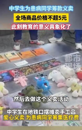 寒风凛冽的1月12日，四川成都昭觉寺C口地铁站出口，几名初中生为了白血病同学的医