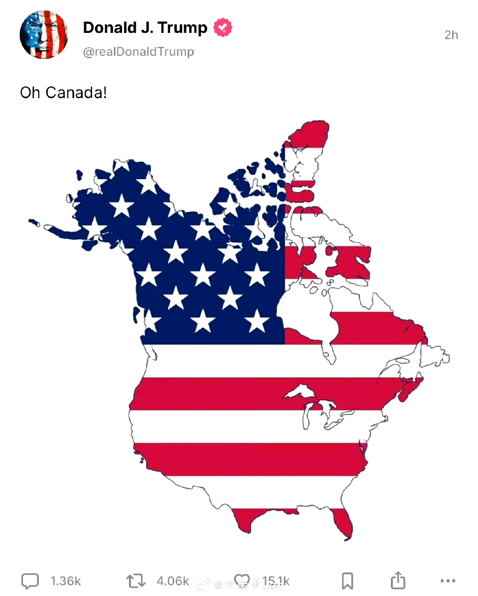 特朗普在推特发美国新地图！