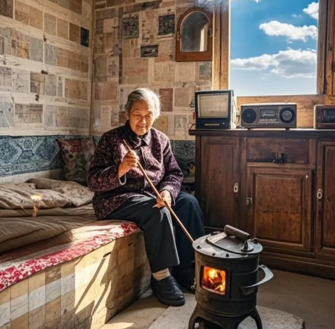小时候的冬天，姑姑来看奶奶，发现我只穿了一条单裤。

吃了午饭，就说晚上不走了，