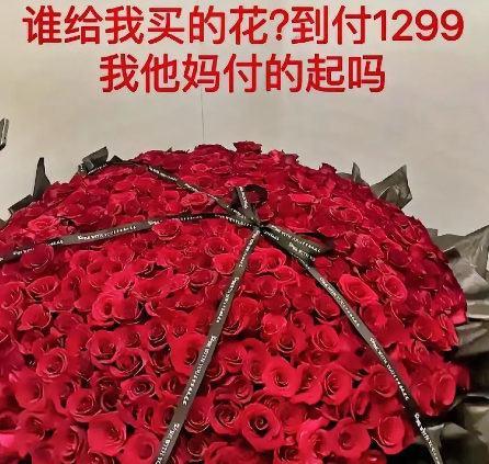 情人节变成敌人节了
一个小姐姐在情人节这天收到了一大把包装精致鲜红的玫瑰花
开始