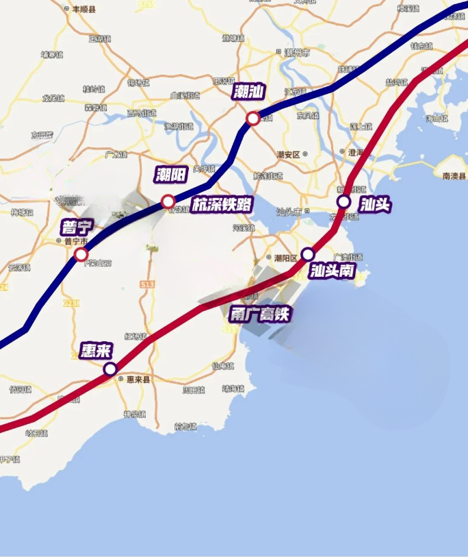 汕头不仅是潮汕地区经济一哥，而且也正在成为交通一哥，错过了杭深铁路的汕头迎来了设
