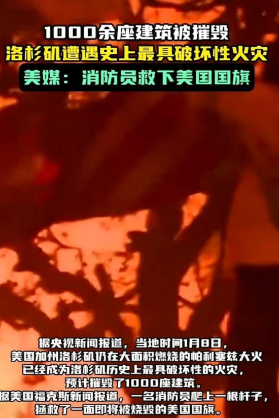 20万人连夜撤离，洛杉矶消防局救出1只狗和1面星条旗，为何大火无法扑灭？一张图解