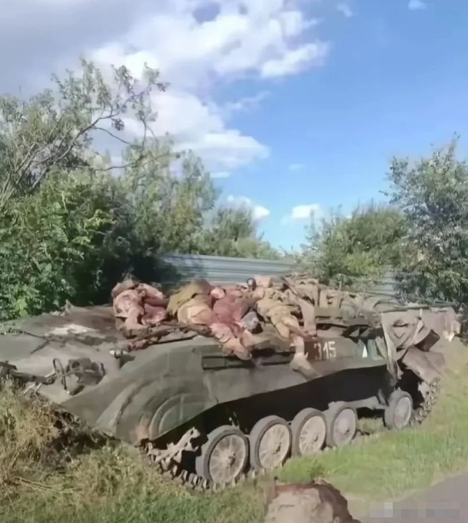 乌克兰一队士兵在步战车上遭到温压弹攻击，看看温压弹到底有多可怕。
这些步战车上的