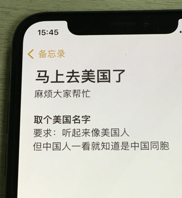 马上要去美国了求取个名字？