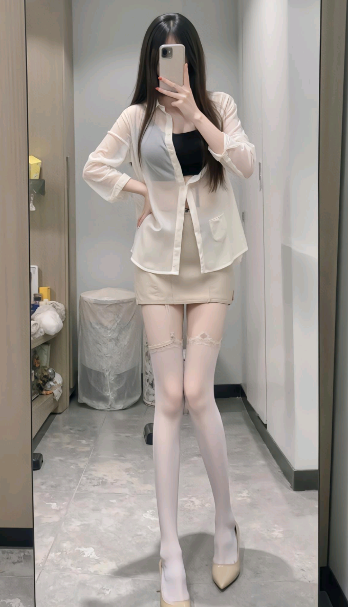 今天穿了新买的白丝，感觉自己萌萌哒！👯‍♀️