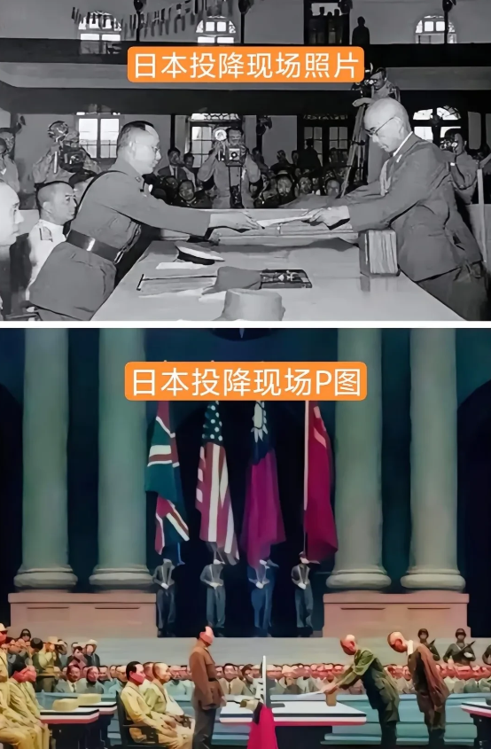 当年何应钦作为中国战区接受日本投降，冈村宁次在递交投降书的时候何应钦居然弯腰去接