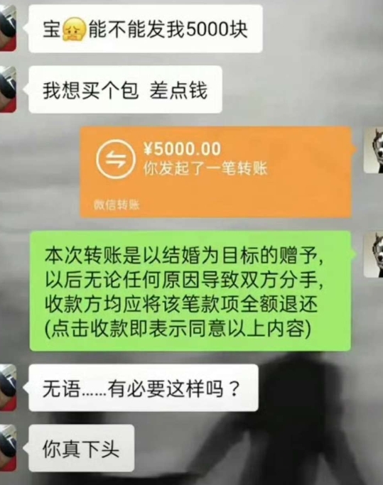 给女朋友转账时增加备注有毛病吗？你能接受吗？
