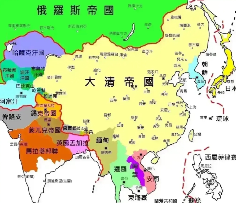 “清朝奠定疆域说”本身就是在耍流氓。
以西藏为例，元、明、清三代对藏政策是有连续