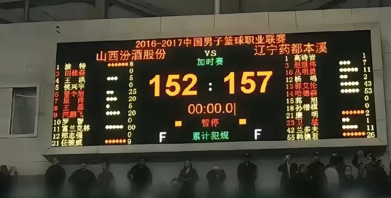 辽宁本溪打山西汾酒的比赛，球迷还记得吗？当时是经历了三个加时，才勉强分出了胜负。