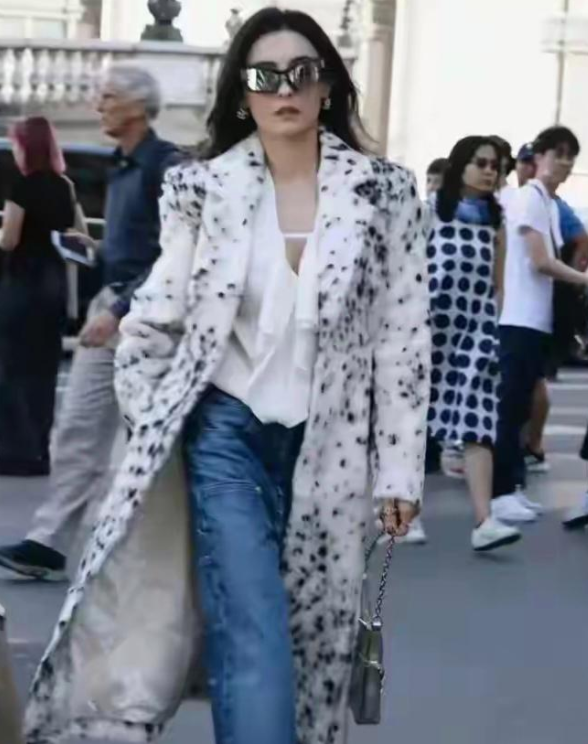 张柏芝貂皮造型巴黎封神，气场派头不输超模 ，怎么看怎么高级