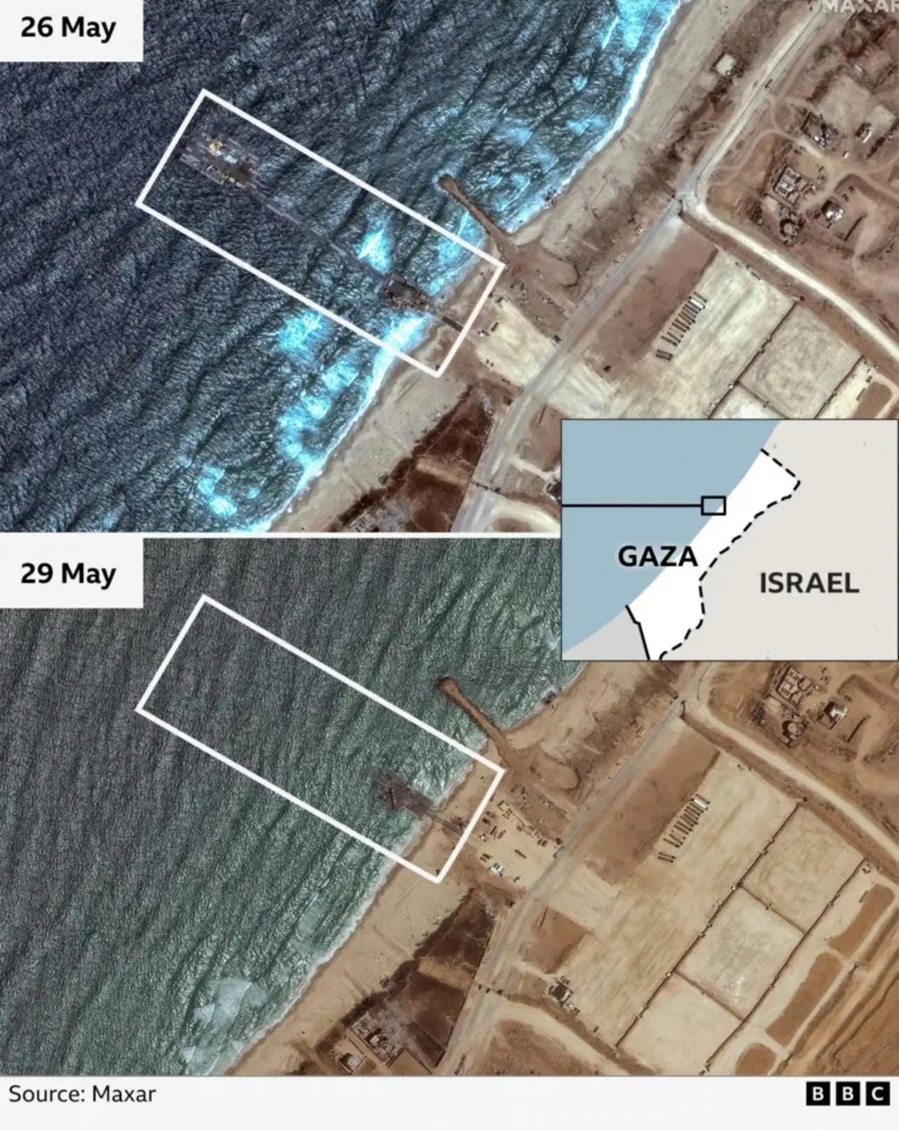 消失的加沙码头，美帝花了3.2亿美元！