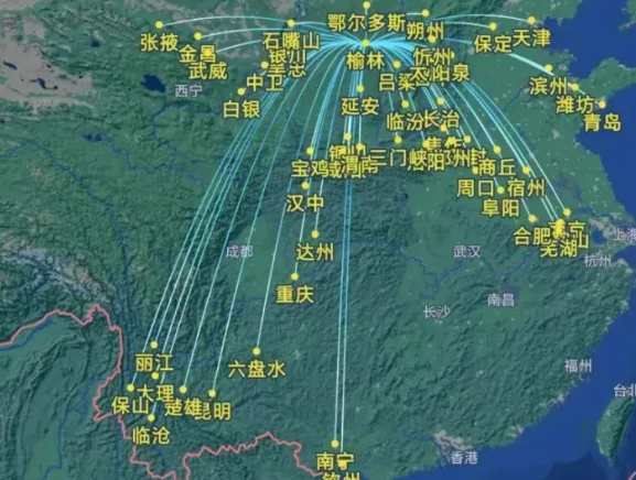 这张图是陕北榆林靖边县公安局刑侦大队民警吴浩和他的同事们2024年的破案出行轨迹