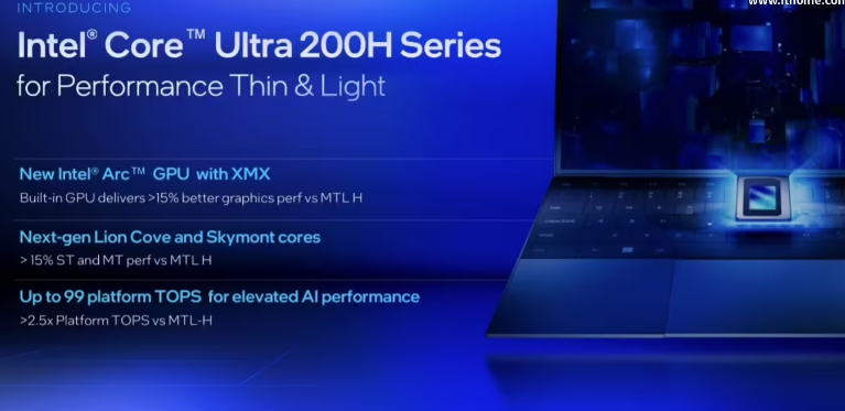 英特尔酷睿 Ultra 200H 系列移动处理器发布：最高 6+8+2 核心，取