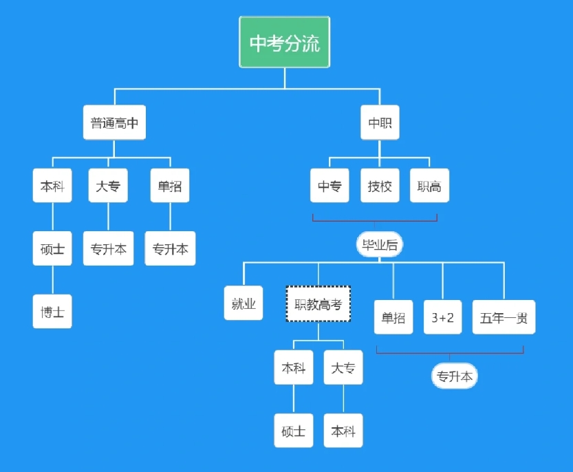 中考是孩子升学的的一个重要分水岭，

中考之后的求学该如何规划呢？

分高升高中
