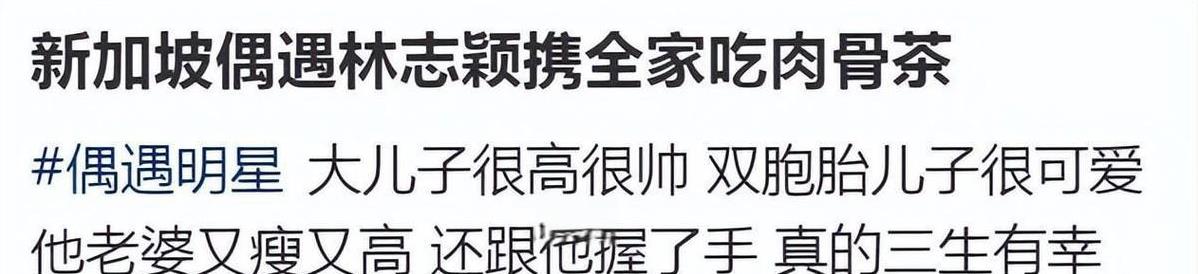 林志颖全家新加坡度假，网友偶遇曝光家庭日常春节期间，林志颖一家选择新加坡度假，引
