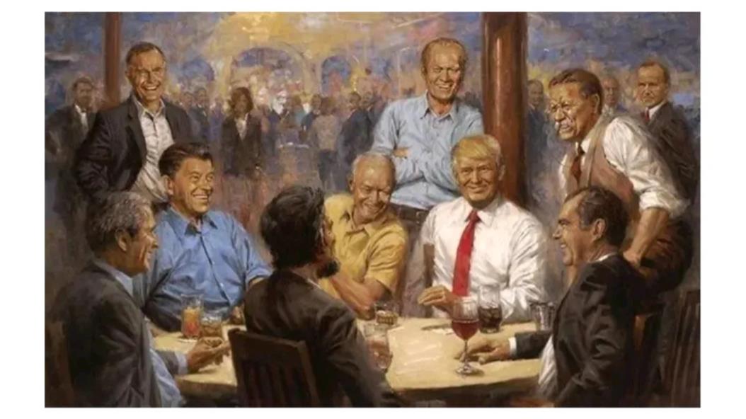 这幅画特朗普可真敢挂！
在特朗普办公室，挂着一幅画，这幅画之所以格外引人注意，因