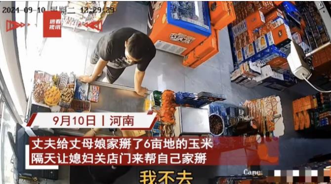 “怼的漂亮！”河南，男子给丈母娘家掰了6亩地玉米，第二天，男子让媳妇关店，去帮婆
