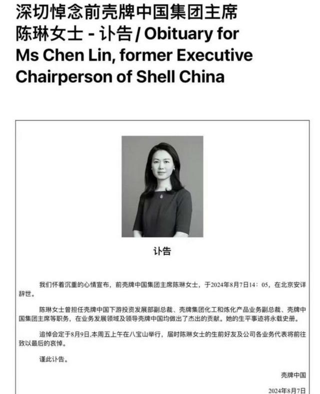 壳牌中国主席陈琳因病去世！年仅49岁，死因曝光后6岁孩子引争议（壳牌董事长简介）-第2张图片-九妖电影