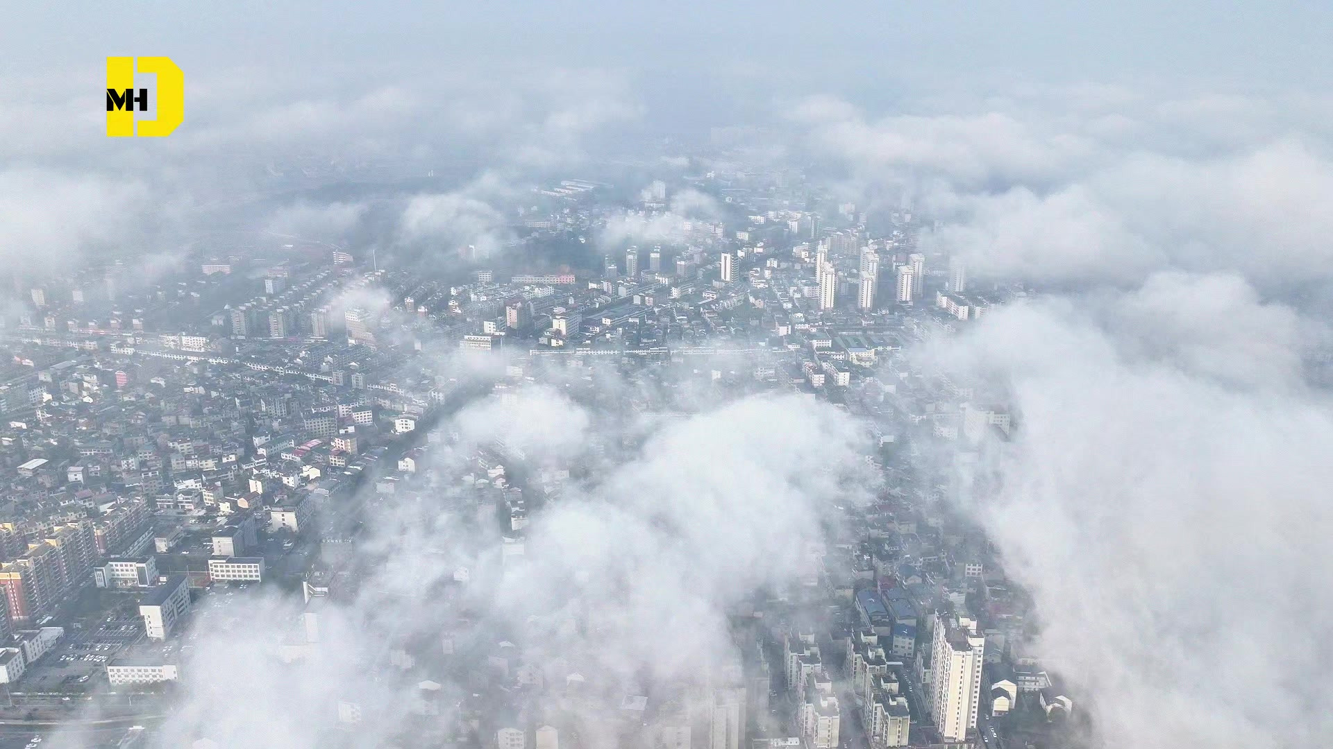 航拍铅山：水墨河口