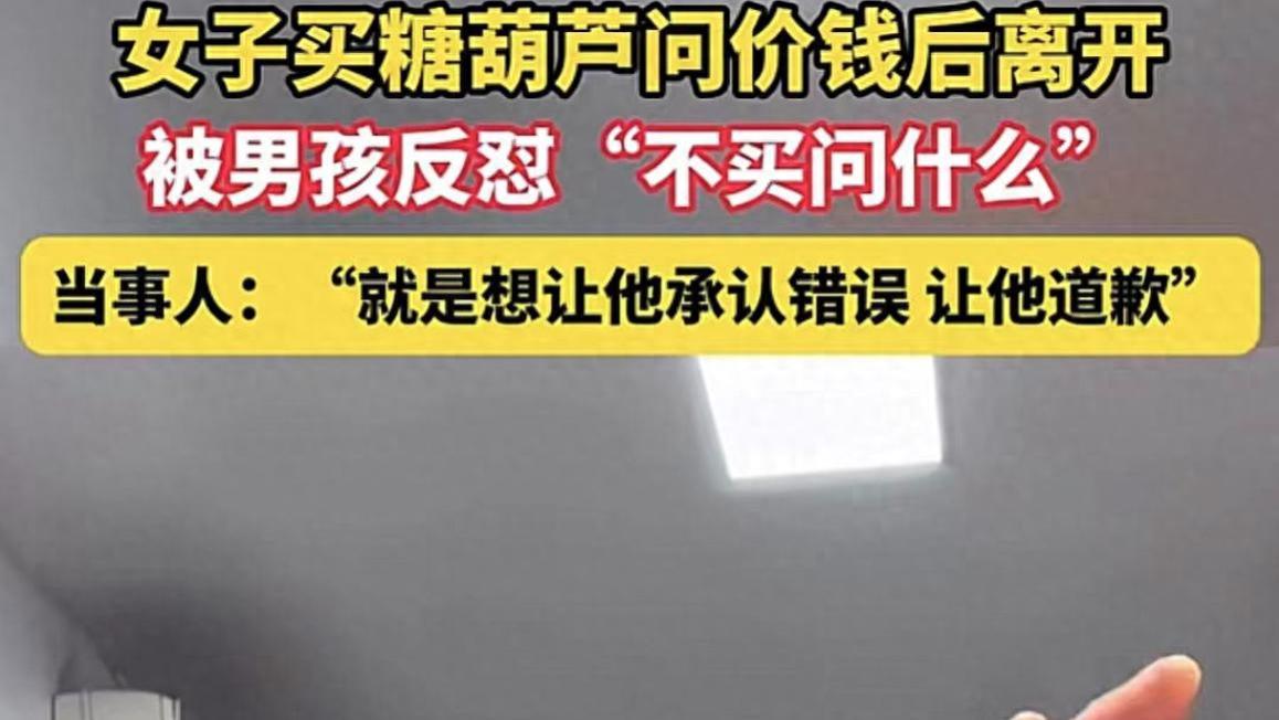 厉害了！女子问完糖葫芦价格没买，看店小孩骂街“不买问个P”