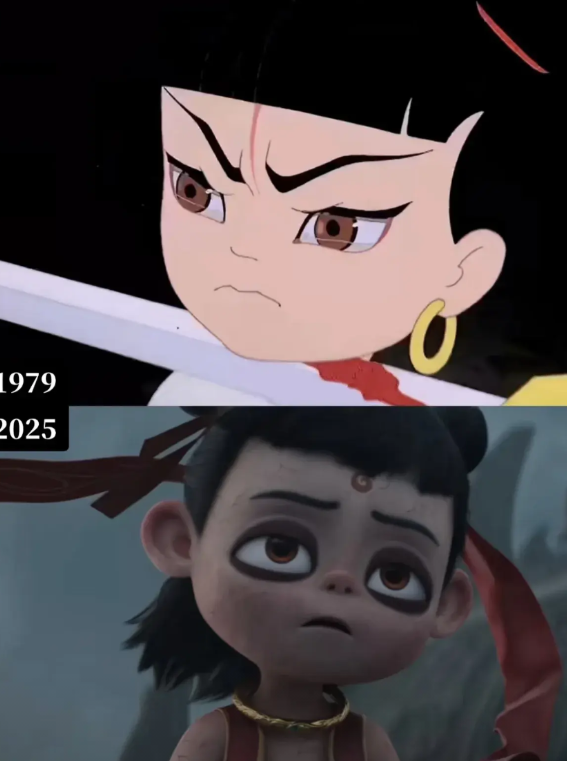 1979年上美厂的哪吒闹海到2025年的哪吒，46年了！仅仅从人物造型上就可以明