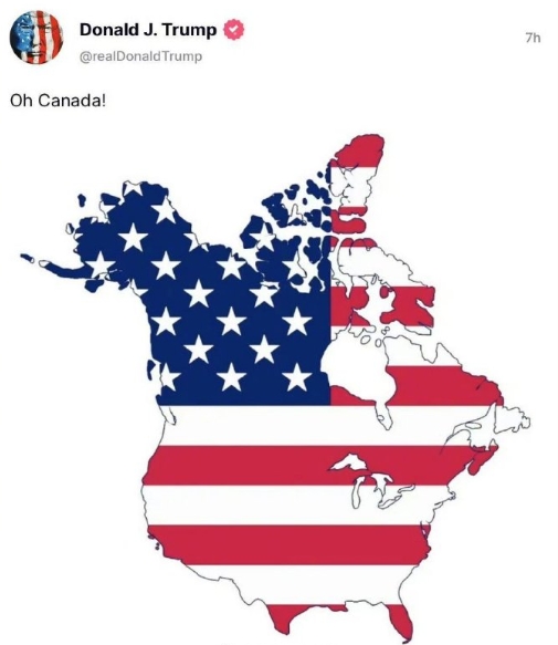美国：基于规则的国际秩序！
狗子们：对对对，国际秩序！
美国：吞并加拿大，占领巴