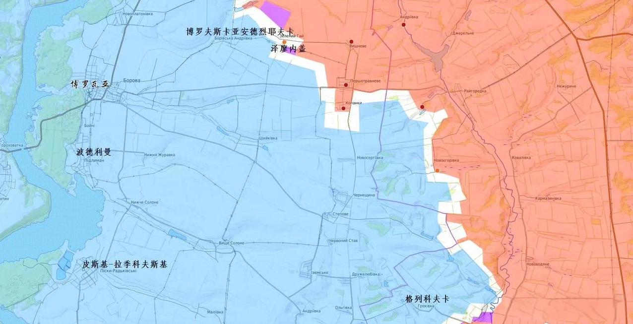 更新截止1月19日早上俄乌局势：
1. 博罗瓦亚 方向，俄军向 博罗夫斯卡亚安德