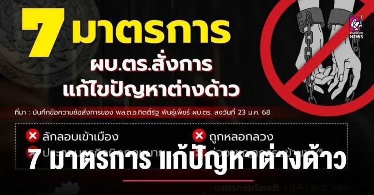 7天内见成效！泰国警察总署出台7项措施解决外国人跨国犯罪问题！
1月25日，泰国