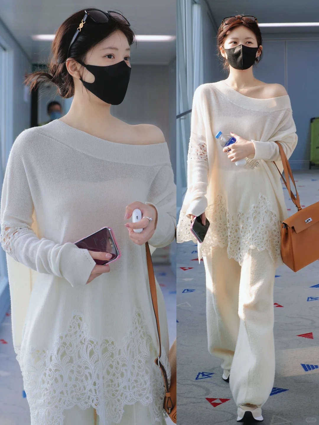 赵露思今日机场街拍私服，白色系温柔美丽！
赵露思今日机场街拍私服，白色系单品温柔